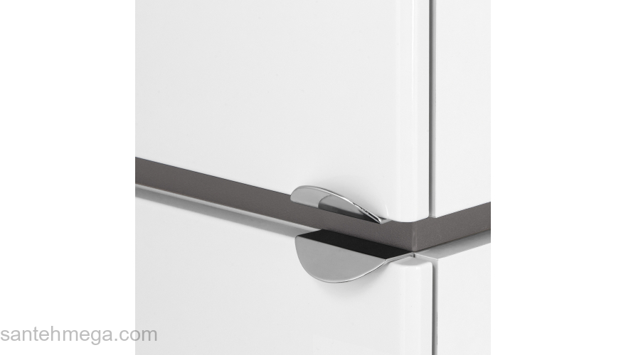 Шкаф-колонна AQUATON Скай 30 Белый Глянцевый/Серый Кашемир 1A238603SY01L левая. Фото