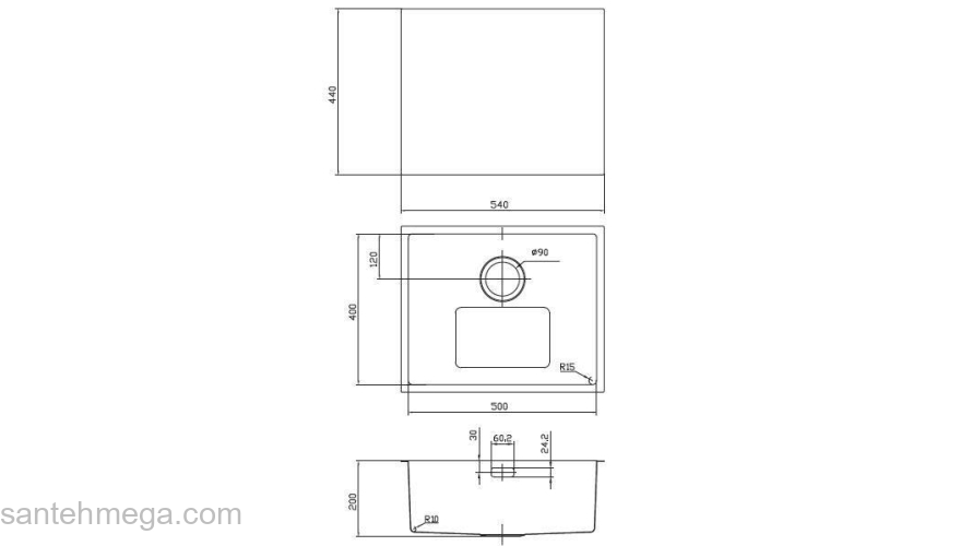 Мойка для подстольного монтажа бронза Edifice IDDIS EDI54B0i77. Фото