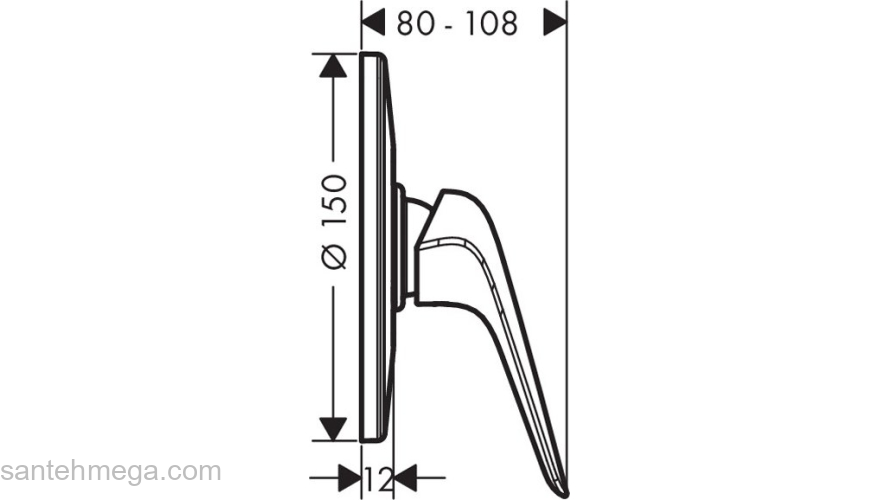 Смеситель для душа Hansgrohe Novus 71067000 (внешняя часть). Фото