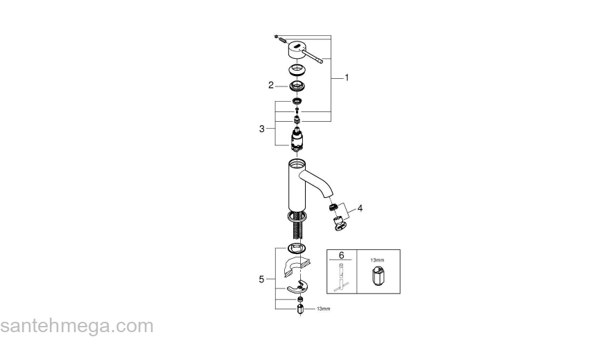 GROHE 23590EN1 Essence New Смеситель для раковины S-Size II, гладкий корпус. Фото