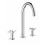 GROHE 20008003 Atrio New Смеситель двухвентильный для раковины на 3 отверстия, монтаж на бортик, крестобразная ручка, размер M. Фото