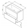 База под раковину подвесная 75 см, 2 ящика, белый глянец AM.PM Gem M90FHX07522WG. Фото
