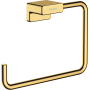 Кольцевой держатель полотенец AddStoris Hansgrohe 41754990, полированное золото для ванной комнаты. Фото
