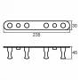 Планка с крючками четверная сплав металлов Milardo 002SM40M41 для ванной комнаты. Фото