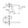 GROHE 19967AL1 Essence+ Смеситель для раковины на 2 отверстия, вынос 201 мм, настенный монтаж. Фото