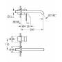 GROHE 19967DC1 Essence New Смеситель для раковины на 2 отверстия, вынос 201 мм, настенный монтаж. Фото