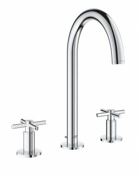 GROHE 20008003 Atrio New Смеситель двухвентильный для раковины на 3 отверстия, монтаж на бортик, крестобразная ручка, размер M. Фото