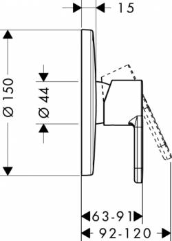 Смеситель для душа HANSGROHE Metropol S 14665000. Фото