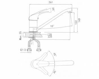 Смеситель для кухни GRANULA GR-1023 классик. Фото