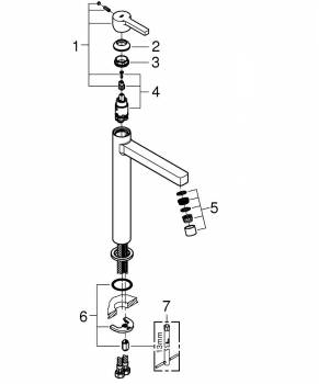 Смеситель для раковины GROHE Lineare 23405000. Фото