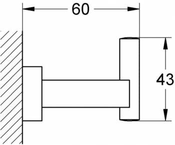Крючок для банного халата GROHE Essentials Cube 40511001 для ванной комнаты. Фото