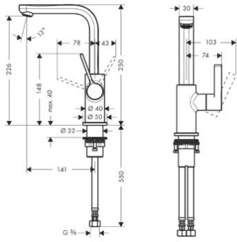 Смеситель для раковины Hansgrohe Metris S 31161000. Фото