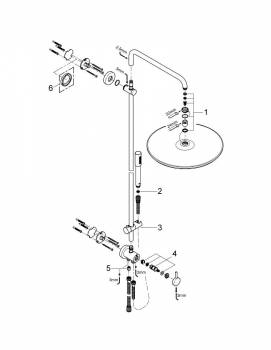 GROHE 27175000 Rainshower Душевая система Jumbo с переключателем, настенный монтаж. Фото
