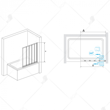 Шторка на ванну RGW SCREENS SC-22 03112212-11 120 см. Фото