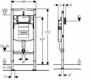 Инсталляция для напольного унитаза GEBERIT Duofix Sigma 111.915.00.1. Фото