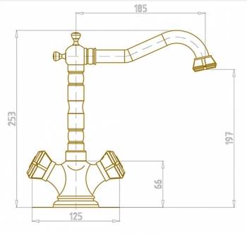 Смеситель для раковины BRONZE DE LUXE 10105/1. Фото
