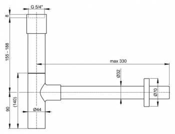 Сифон для умывальника ALCAPLAST A402. Фото