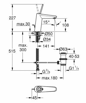 Смеситель для раковины GROHE Eurodisc Joystick 23427000. Фото