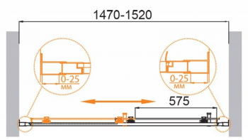 Душевая дверь CEZARES Molveno MOLVENO-BF-1-150-P-Cr. Фото