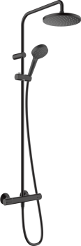 Душевая система Showerpipe 200 1jet с термостатом Hansgrohe Vernis Blend 26276670, матовый черный. Фото
