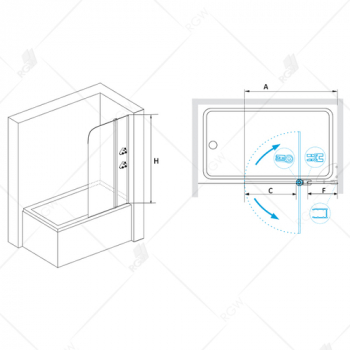 Шторка на ванну RGW SCREENS SC-07 03110710-11 100 см. Фото