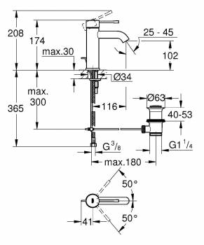 GROHE 23589BE1 Essence New Смеситель для раковины S-Size II, сливной гарнитур. Фото