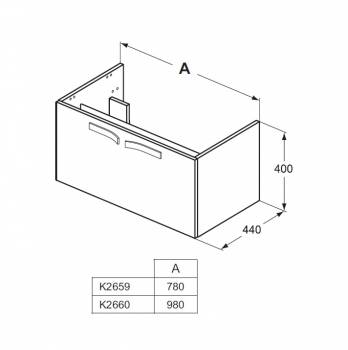 Тумба под раковину 80 см IDEAL STANDARD Strada K2659WG. Фото