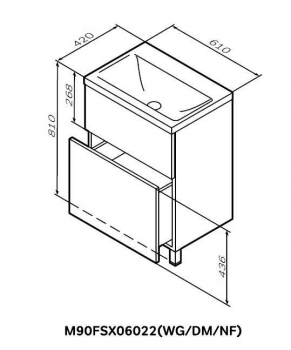 База под раковину напольная 60 см, 2 ящика, белый глянец AM.PM Gem M90FSX06022WG32. Фото