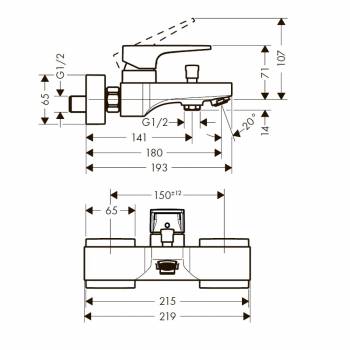 Смеситель для ванны HANSGROHE Metropol 74540000. Фото