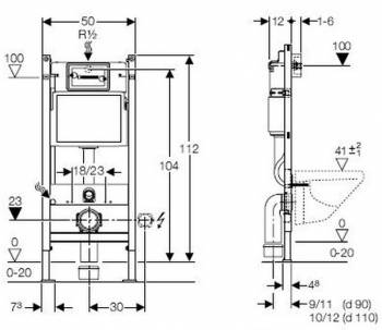 Инсталляция для подвесного унитаза GEBERIT Duofix 111.153.00.1. Фото