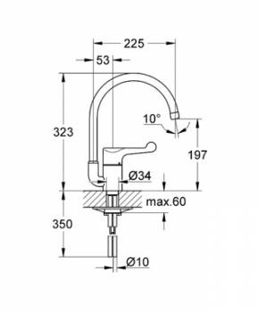 Смеситель для мойки GROHE Euroeco Special 33912000. Фото