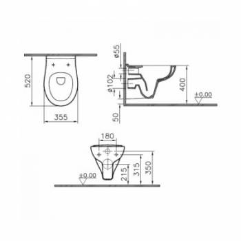 Унитаз подвесной Vitra S20 7741B003-6079. Фото