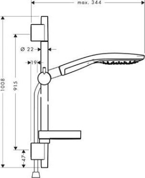 Душевой гарнитур Hansgrohe Raindance Select 150 3iet 90cm хром 27803000. Фото