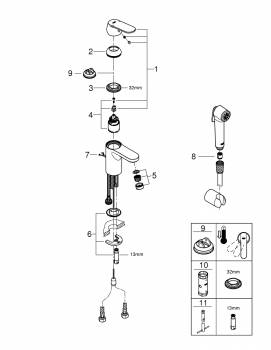 Смеситель для раковины Grohe Eurosmart Cosmopolitan 23125000. Фото