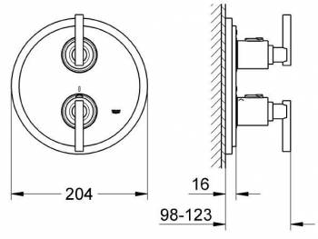 Смеситель термостатический для душа GROHE Atrio Jota 19398000 (внешняя часть). Фото