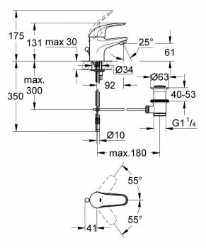 Смеситель для раковины Grohe Euroeco 32732000. Фото