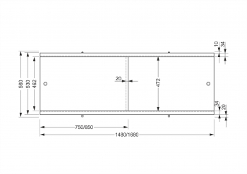 CERSANIT Панель для акриловых ванн UNIVERSAL 170 Type Click PA-TYPE2*170. Фото