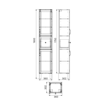 Пенал напольный 36 см светло-серый Oxford IDDIS OXF36L0i97. Фото