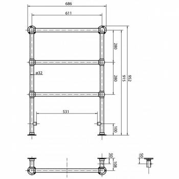Полотенцесушитель напольный CEZARES PARMA-01. Фото