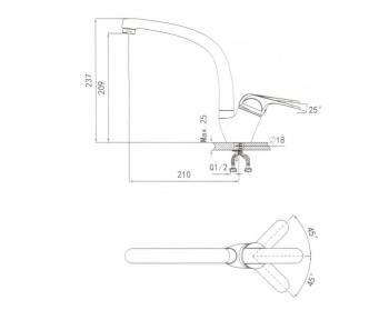 Смеситель для кухни GRANULA GR-2024 арктик. Фото