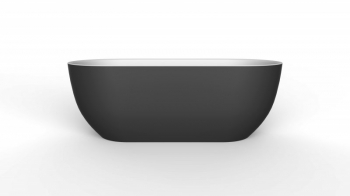 Ванна акриловая отдельностоящая BELBAGNO BB70-1500-800-W/NM Черный Матовый. Фото