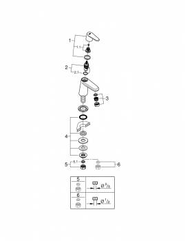 GROHE 23051002 Eurodisc Cosmopolitan Вертикальный вентиль. Фото