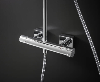 Душевая система Showerpipe 230 1jet с термостатом, Green Hansgrohe Vernis Shape 26319000, хром. Фото