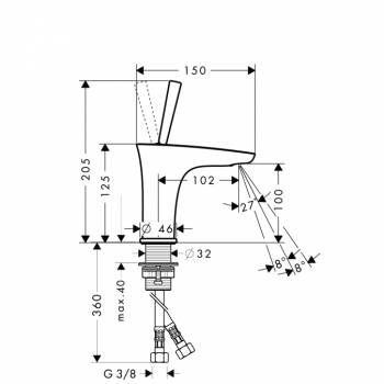 Смеситель для маленькой раковины HANSGROHE PuraVida 15075400. Фото