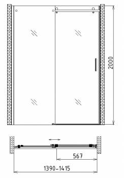 Душевая дверь GEMY Modern Gent S25191A L. Фото