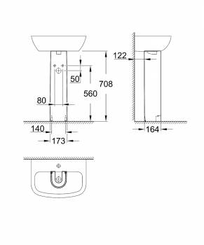 Пьедестал GROHE Bau Ceramic 39425000. Фото