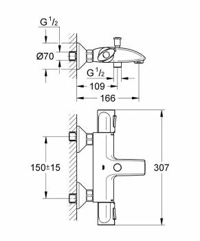 GROHE 34227000 Precision Trend Термостат для ванны. Фото