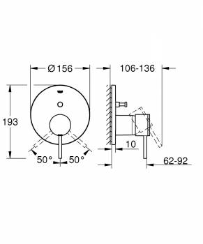 Смеситель для ванны GROHE 24066AL3 atrio New, темный гарфит, матовый. Фото