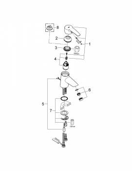 Смеситель для раковины GROHE Eurostyle New 33557001. Фото