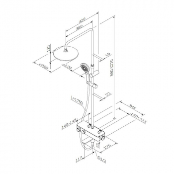 Душевая система ShowerSpot с термостатом AM.PM Inspire 2.0 F0750A500. Фото